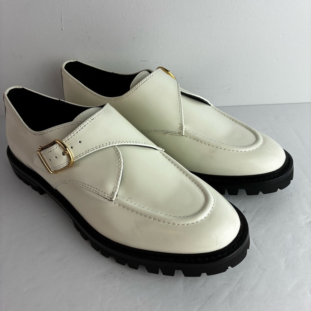 J. Crew Ivory Patent Leather Platform Loafers